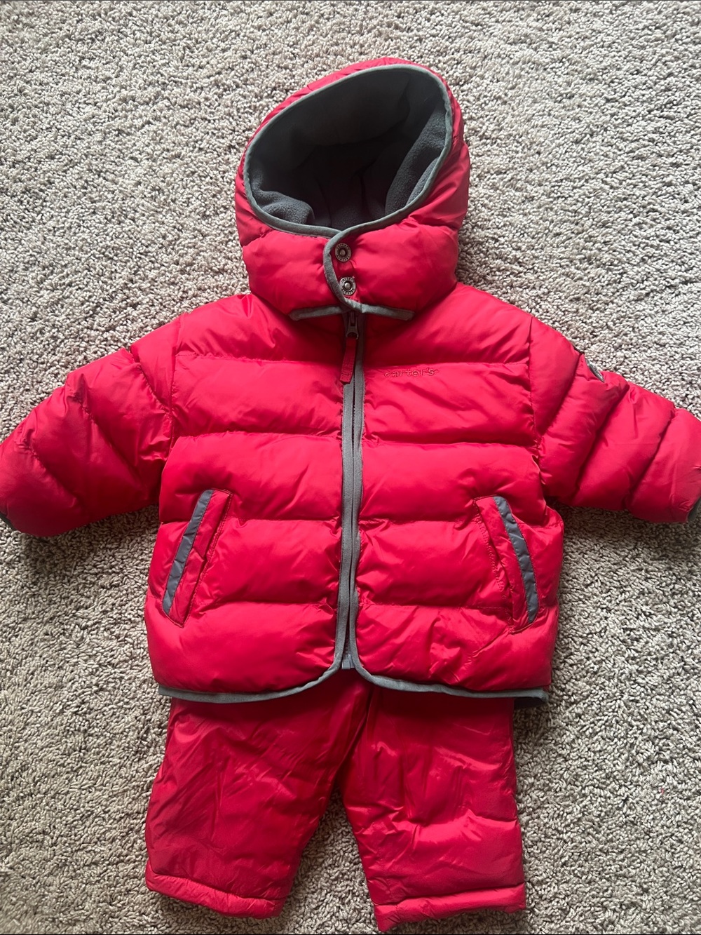 Carter's Boy’s Red Puffer Jacket and Pants Size 12 months